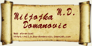 Miljojka Domanović vizit kartica